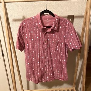 American Eagle • Men’s Short Sleeved Button Down